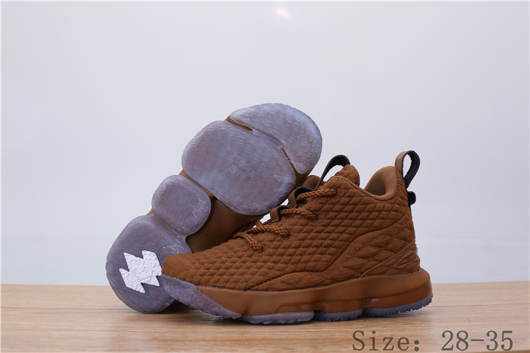 Nike Lebron James 15 Brown Ice Sole Shoes For Kids